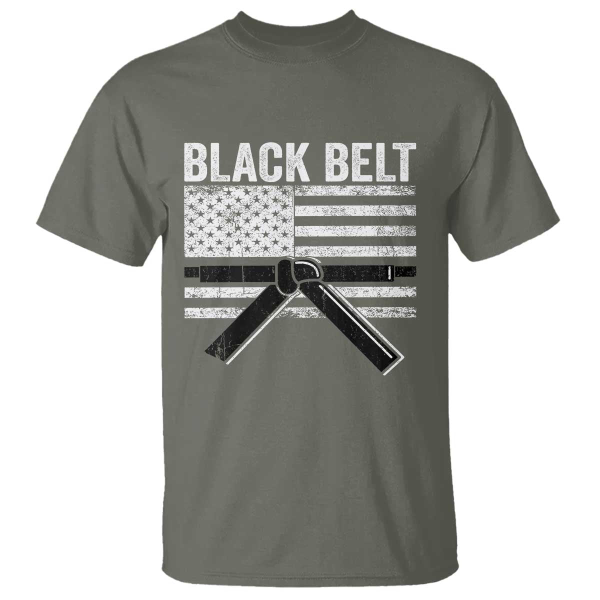 Martial Arts Karate Black Belt T Shirt Retro Vintage American Flag - Wonder Print Shop