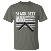Martial Arts Karate Black Belt T Shirt Retro Vintage American Flag - Wonder Print Shop