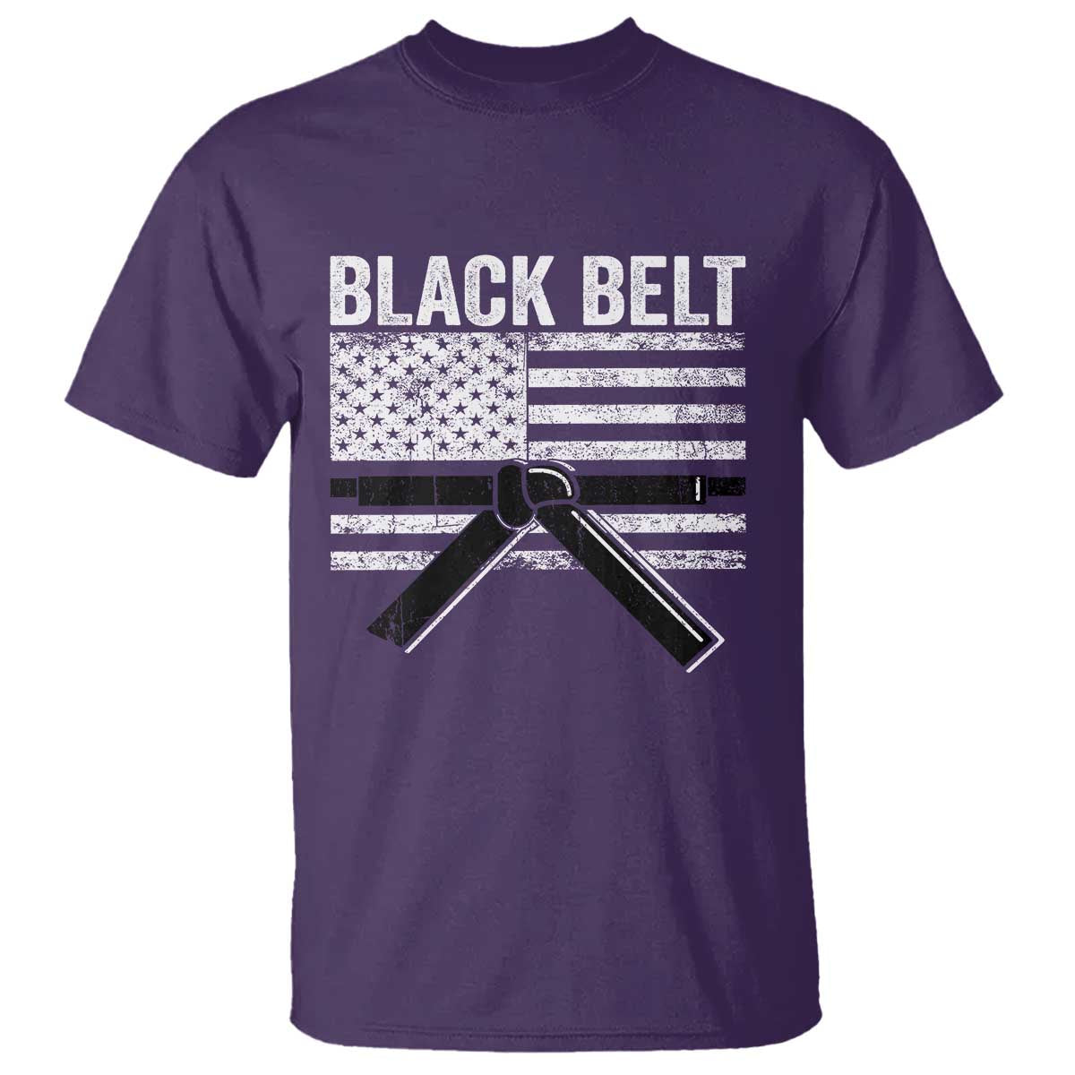 Martial Arts Karate Black Belt T Shirt Retro Vintage American Flag - Wonder Print Shop