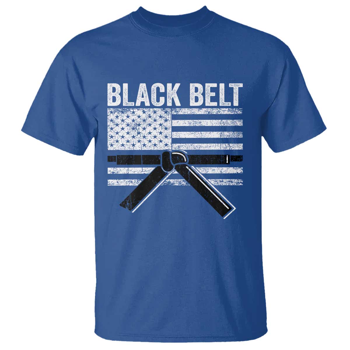 Martial Arts Karate Black Belt T Shirt Retro Vintage American Flag - Wonder Print Shop