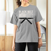 Martial Arts Karate Black Belt T Shirt For Women Retro Vintage American Flag - Wonder Print Shop