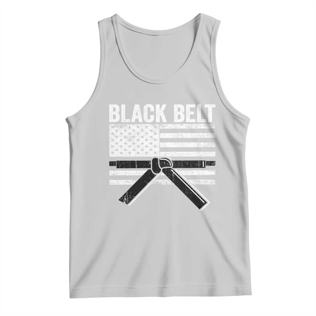 Martial Arts Karate Black Belt Tank Top Retro Vintage American Flag - Wonder Print Shop
