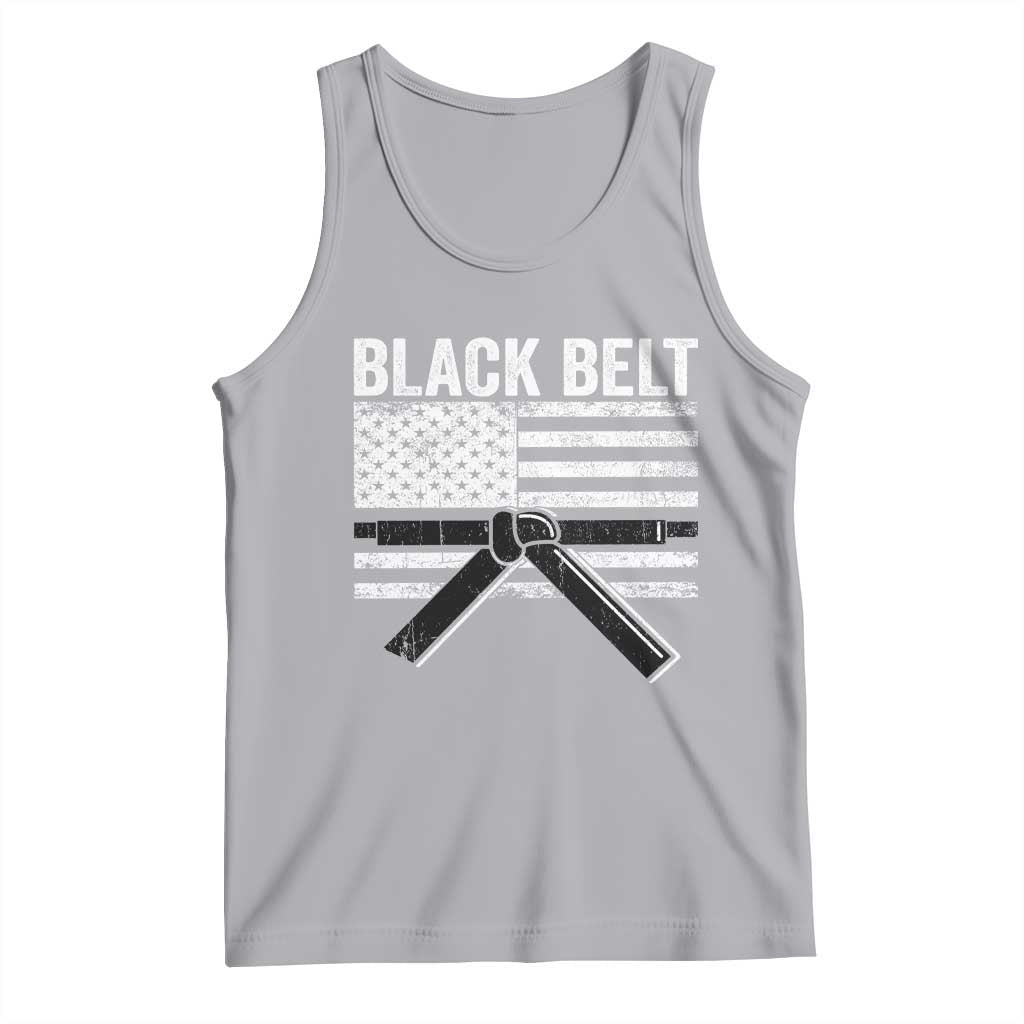 Martial Arts Karate Black Belt Tank Top Retro Vintage American Flag - Wonder Print Shop
