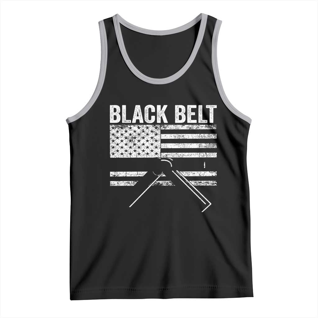 Martial Arts Karate Black Belt Tank Top Retro Vintage American Flag - Wonder Print Shop