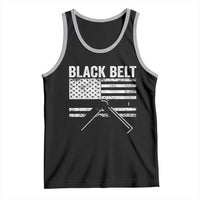 Martial Arts Karate Black Belt Tank Top Retro Vintage American Flag - Wonder Print Shop