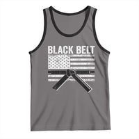 Martial Arts Karate Black Belt Tank Top Retro Vintage American Flag - Wonder Print Shop