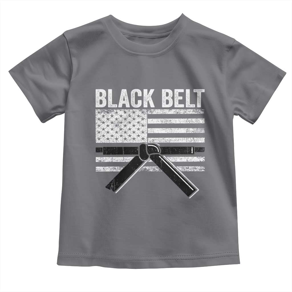 Martial Arts Karate Black Belt Toddler T Shirt Retro Vintage American Flag - Wonder Print Shop