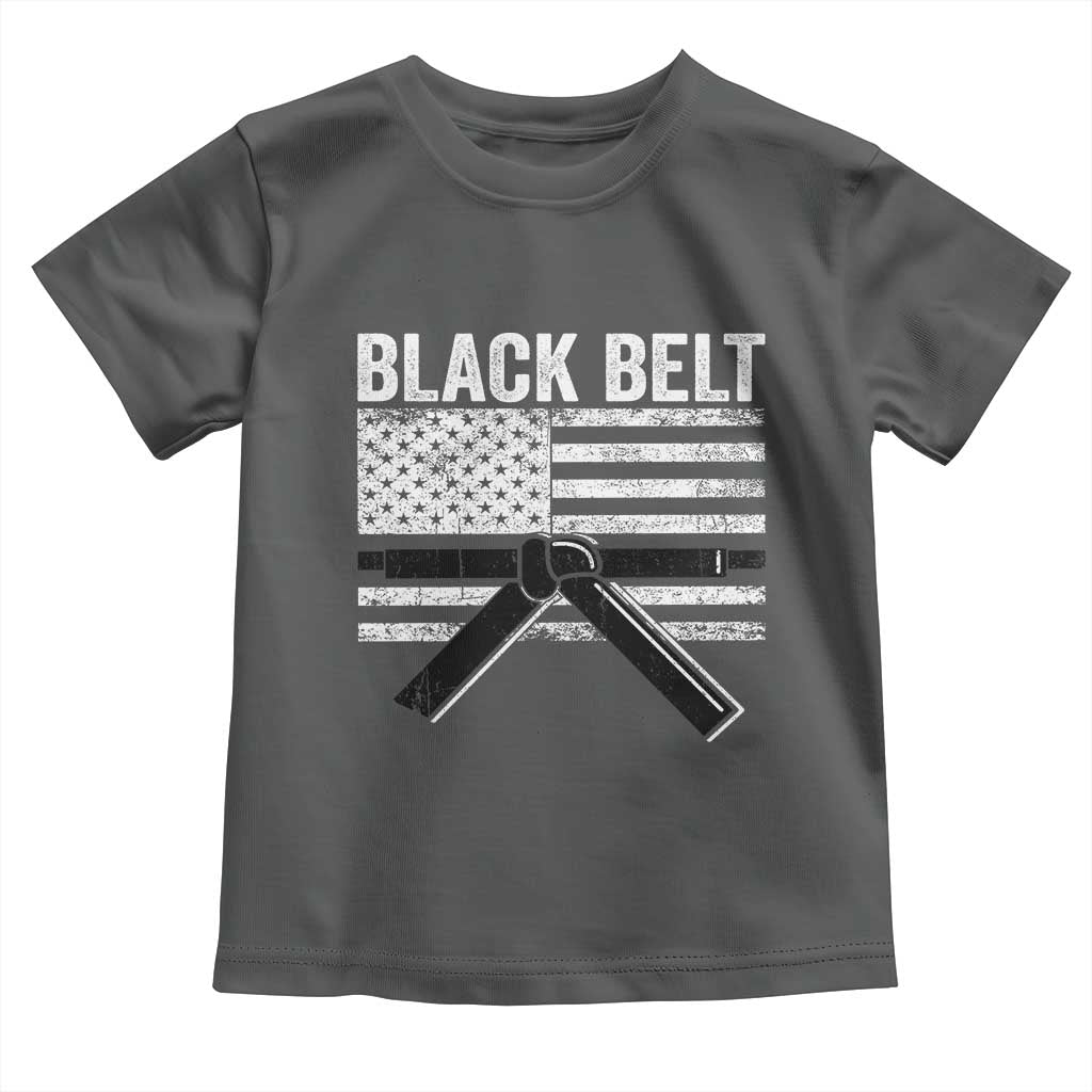 Martial Arts Karate Black Belt Toddler T Shirt Retro Vintage American Flag - Wonder Print Shop
