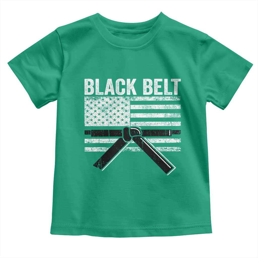 Martial Arts Karate Black Belt Toddler T Shirt Retro Vintage American Flag - Wonder Print Shop
