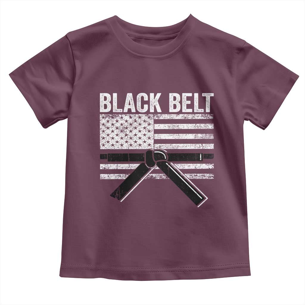 Martial Arts Karate Black Belt Toddler T Shirt Retro Vintage American Flag - Wonder Print Shop