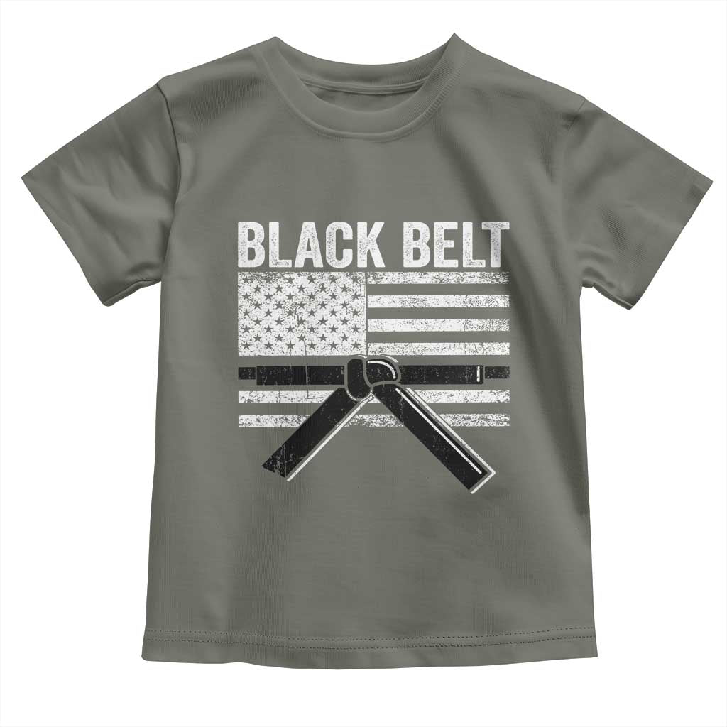 Martial Arts Karate Black Belt Toddler T Shirt Retro Vintage American Flag - Wonder Print Shop