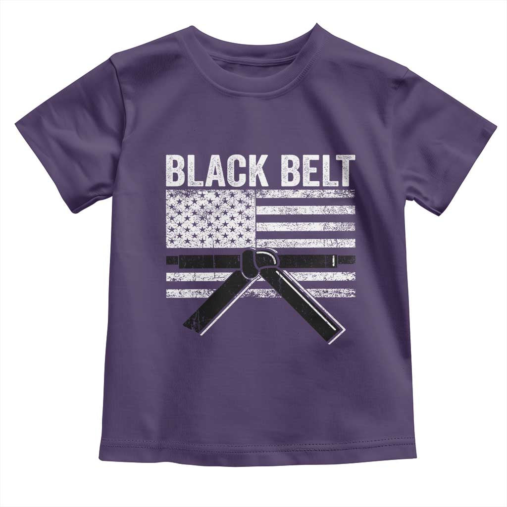 Martial Arts Karate Black Belt Toddler T Shirt Retro Vintage American Flag - Wonder Print Shop