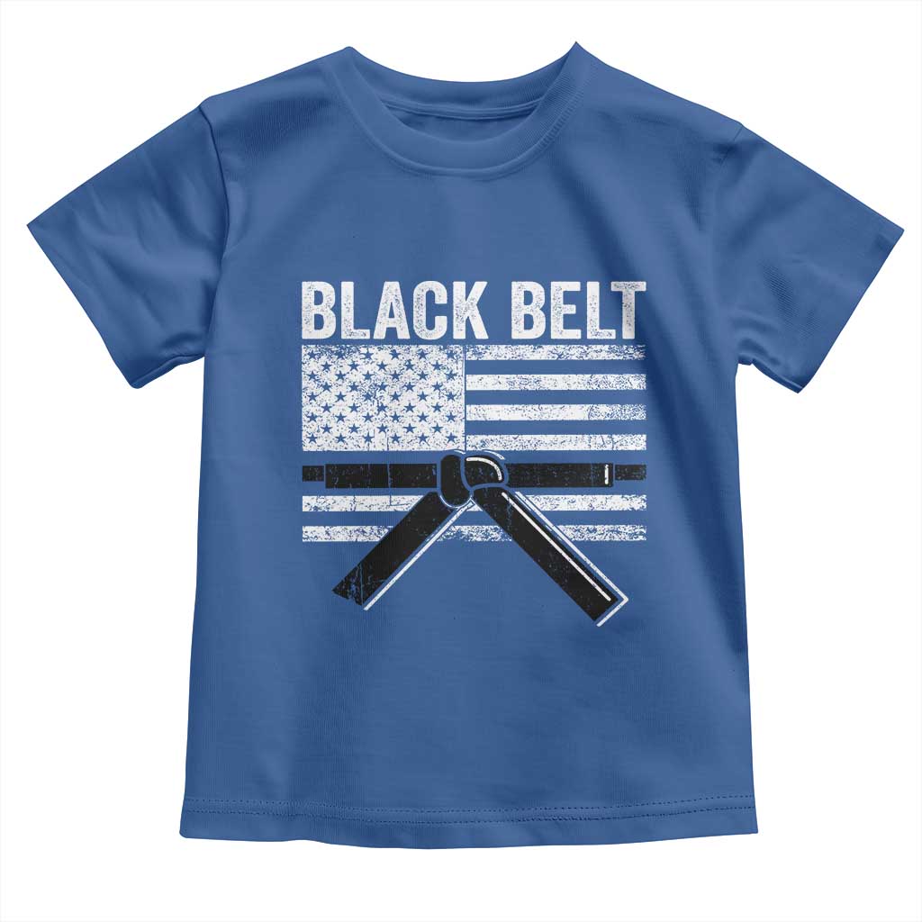 Martial Arts Karate Black Belt Toddler T Shirt Retro Vintage American Flag - Wonder Print Shop