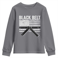 Martial Arts Karate Black Belt Youth Sweatshirt Retro Vintage American Flag - Wonder Print Shop