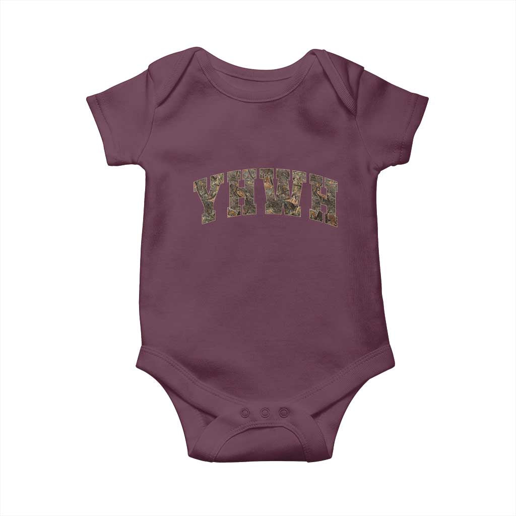 Camo YHWH Baby Onesie Christianity Jesus Preppy Christian Faith Bible Verse - Wonder Print Shop