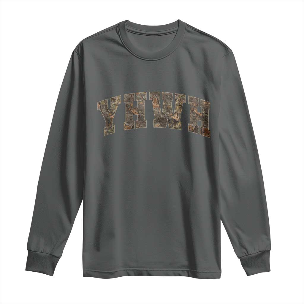 Camo YHWH Long Sleeve Shirt Christianity Jesus Preppy Christian Faith Bible Verse - Wonder Print Shop