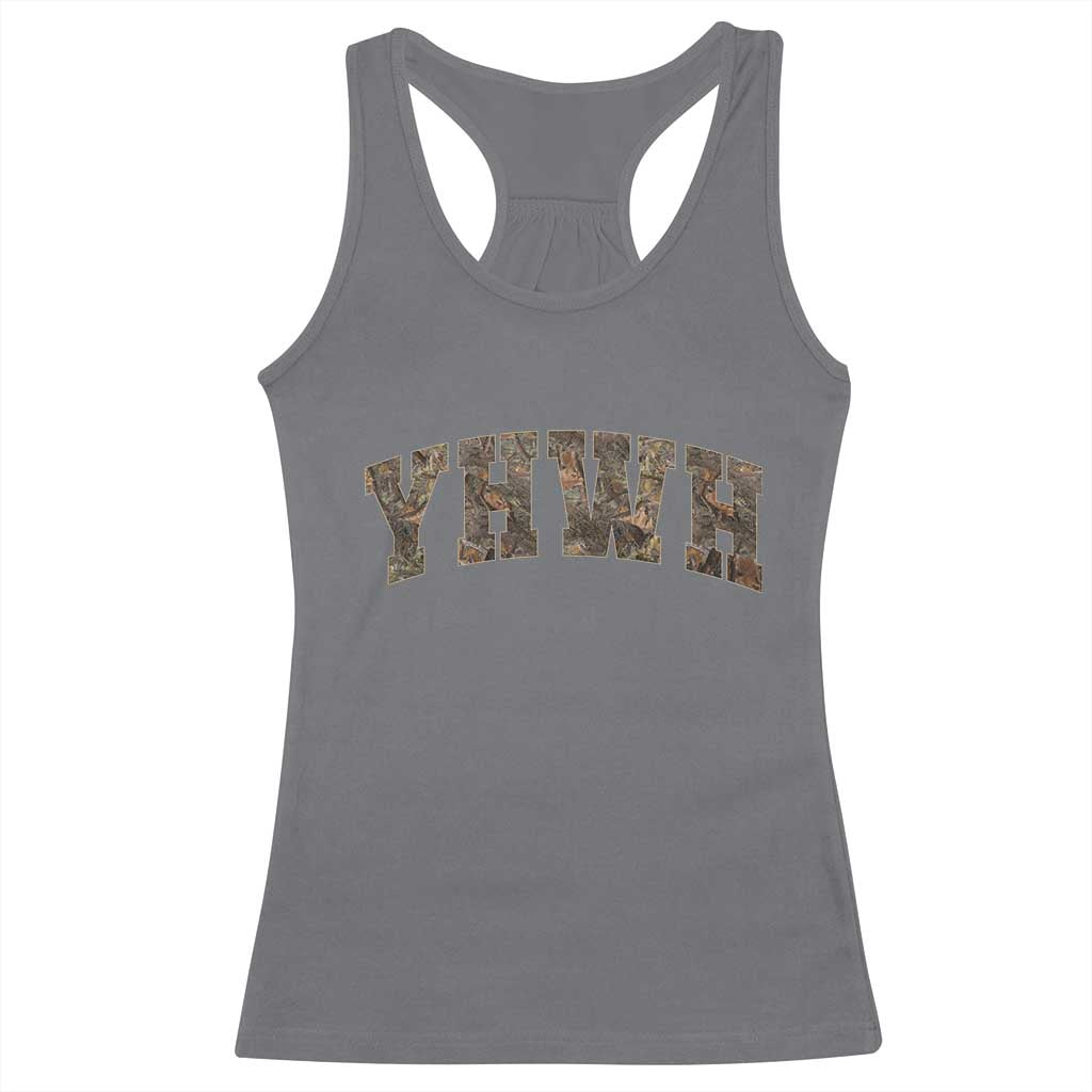 Camo YHWH Racerback Tank Top Christianity Jesus Preppy Christian Faith Bible Verse - Wonder Print Shop