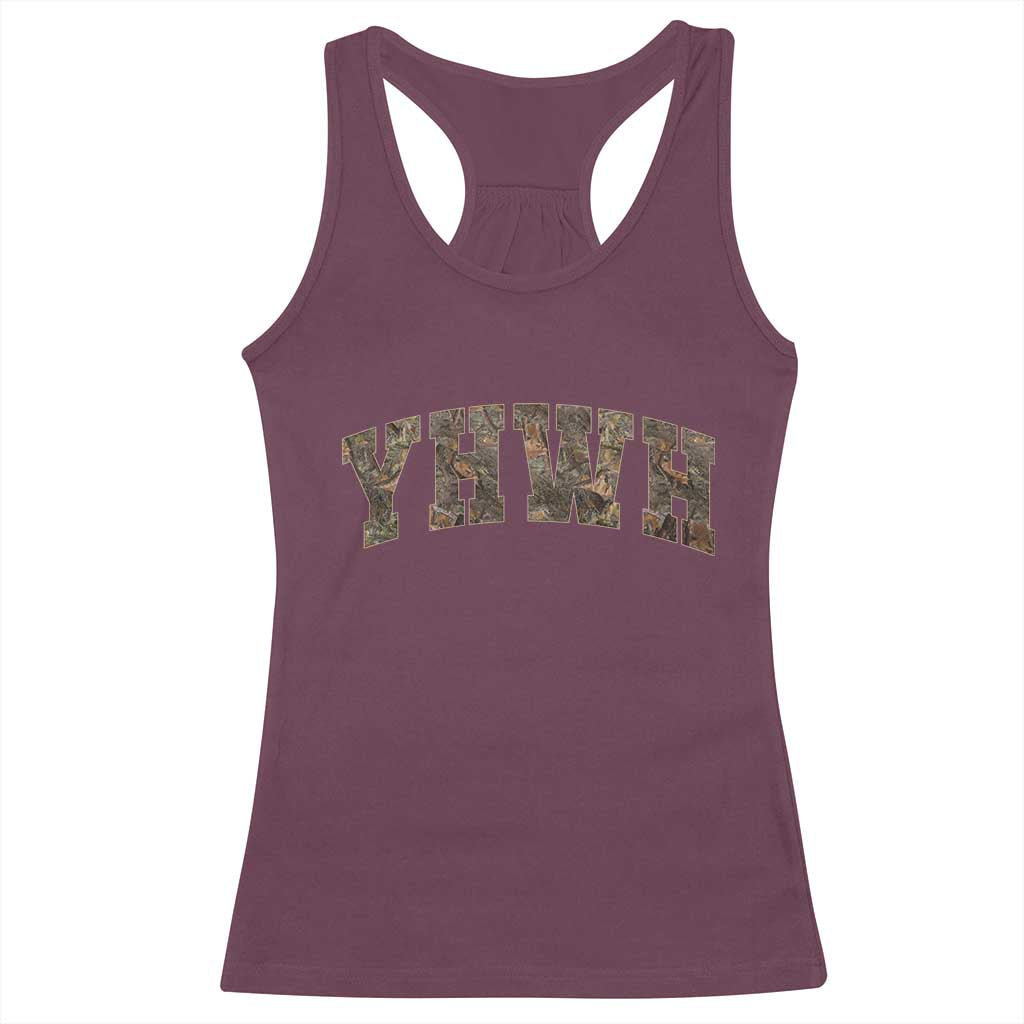 Camo YHWH Racerback Tank Top Christianity Jesus Preppy Christian Faith Bible Verse - Wonder Print Shop