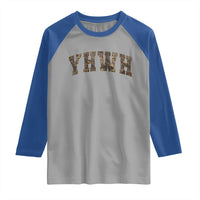 Camo YHWH Raglan Shirt Christianity Jesus Preppy Christian Faith Bible Verse - Wonder Print Shop