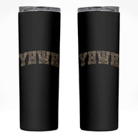 Camo YHWH Skinny Tumbler Christianity Jesus Preppy Christian Faith Bible Verse - Wonder Print Shop