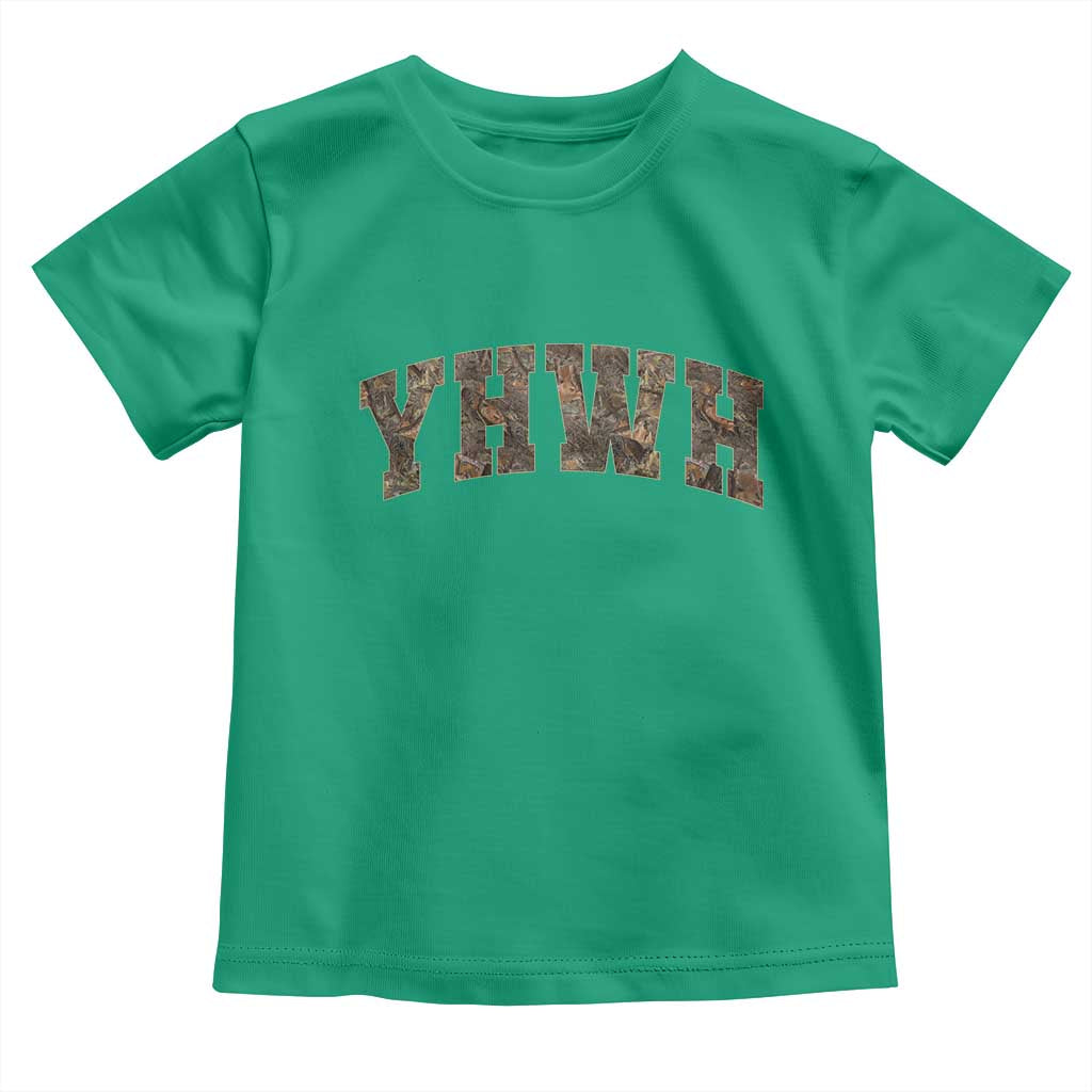 Camo YHWH Toddler T Shirt Christianity Jesus Preppy Christian Faith Bible Verse - Wonder Print Shop