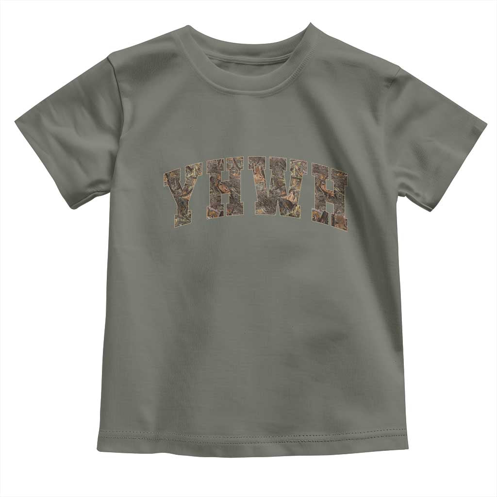 Camo YHWH Toddler T Shirt Christianity Jesus Preppy Christian Faith Bible Verse - Wonder Print Shop
