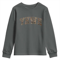 Camo YHWH Youth Sweatshirt Christianity Jesus Preppy Christian Faith Bible Verse - Wonder Print Shop
