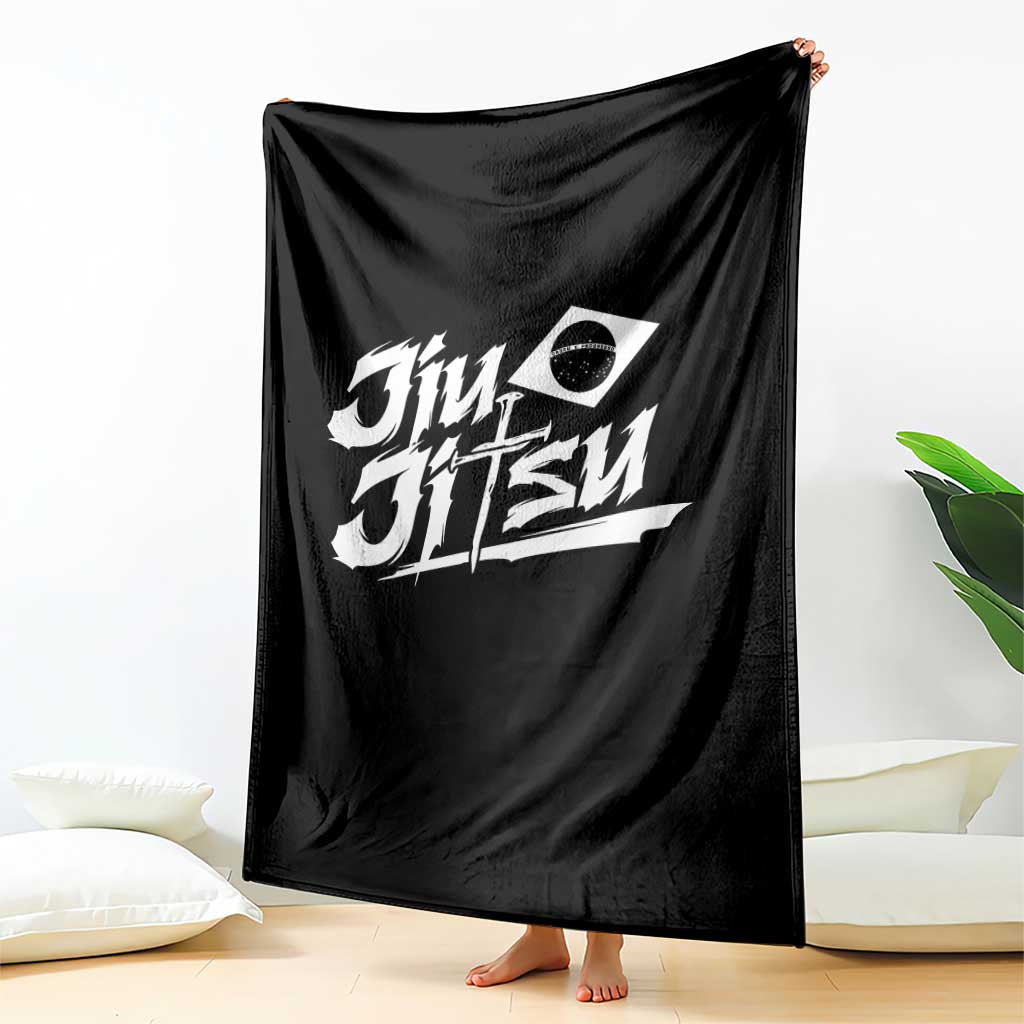 Brazilian Jiu Jitsu Throw Blanket Christian Cross BJJ Fighter Training Tee for Martial Arts Lovers - Wonder Print Shop