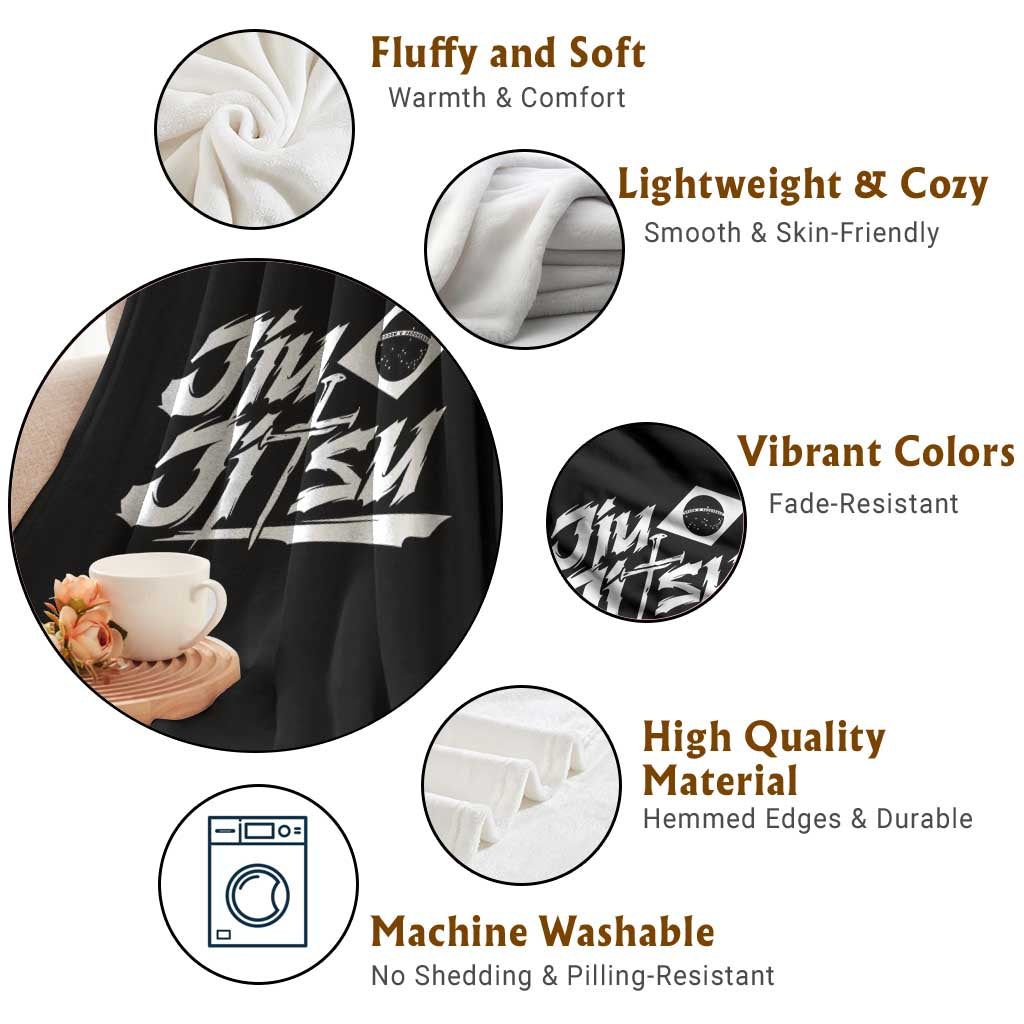 Brazilian Jiu Jitsu Throw Blanket Christian Cross BJJ Fighter Training Tee for Martial Arts Lovers - Wonder Print Shop