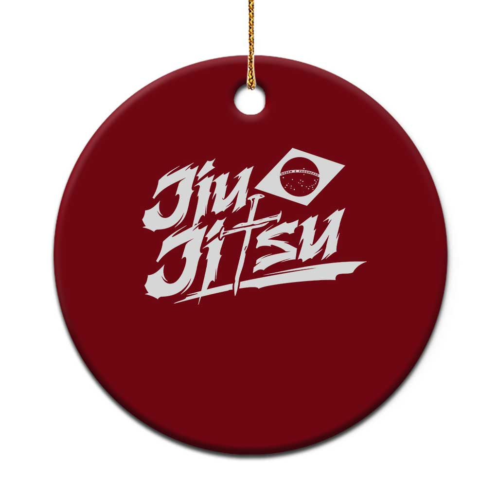 Brazilian Jiu Jitsu Ceramic Ornament Christian Cross BJJ Fighter Training Tee for Martial Arts Lovers - Wonder Print Shop