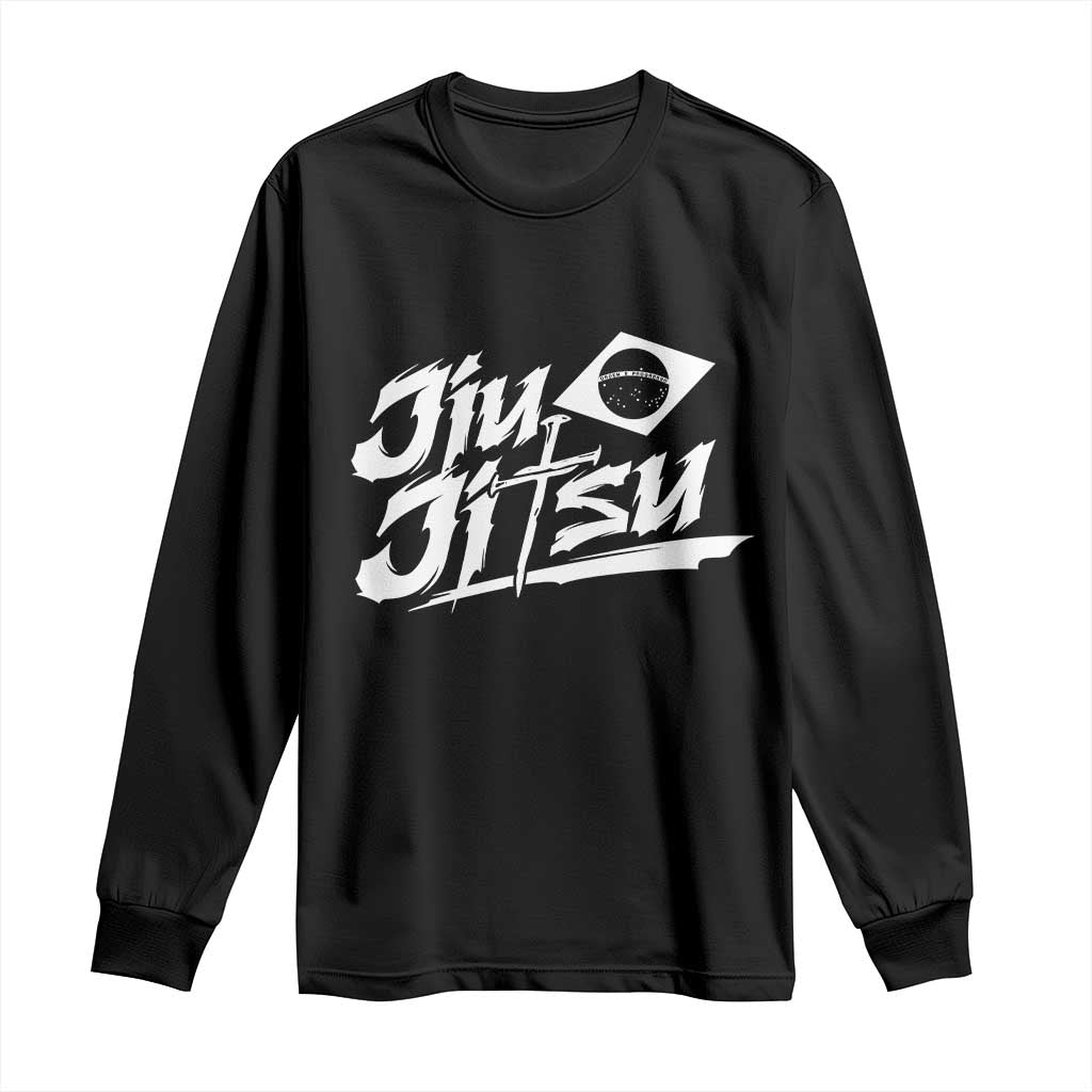 Brazilian Jiu Jitsu Long Sleeve Shirt Christian Cross BJJ Fighter Training Tee for Martial Arts Lovers - Wonder Print Shop