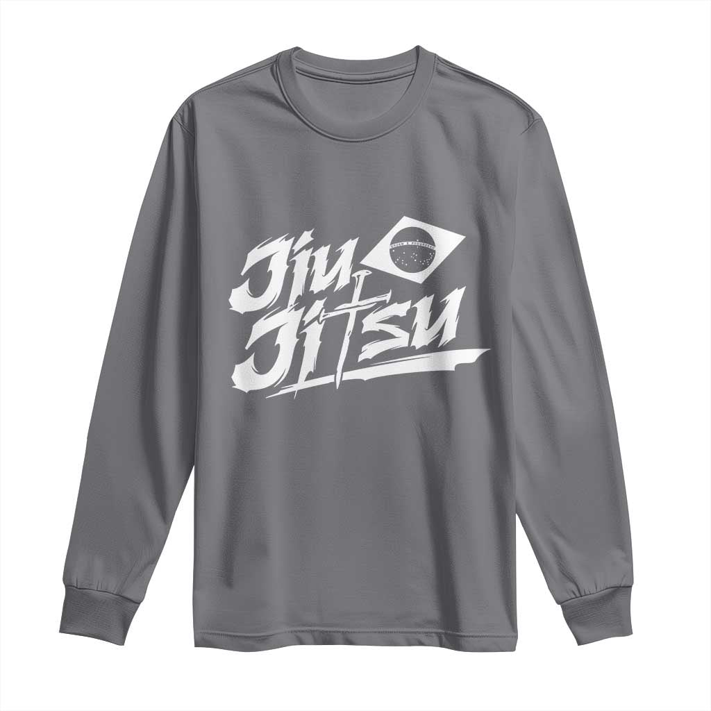 Brazilian Jiu Jitsu Long Sleeve Shirt Christian Cross BJJ Fighter Training Tee for Martial Arts Lovers - Wonder Print Shop