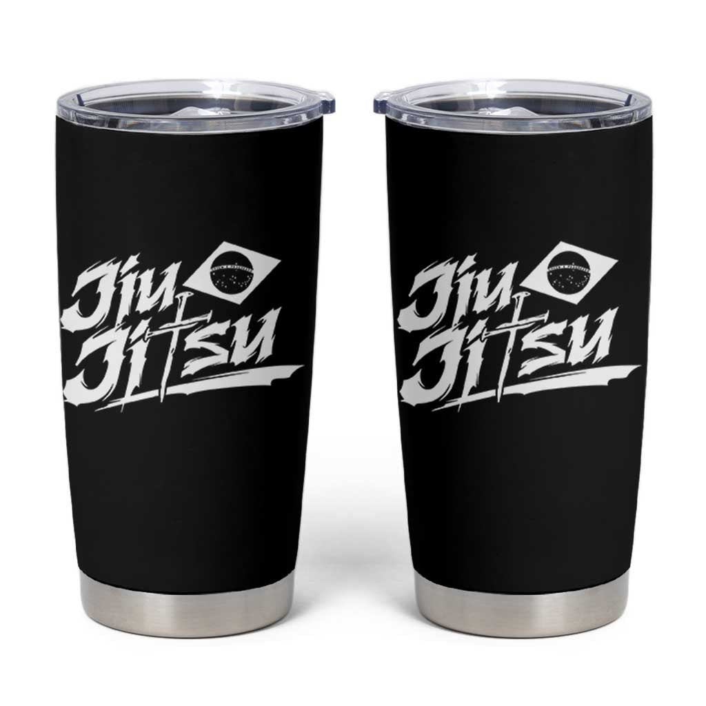 Brazilian Jiu Jitsu Tumbler Cup Christian Cross BJJ Fighter Training Tee for Martial Arts Lovers - Wonder Print Shop