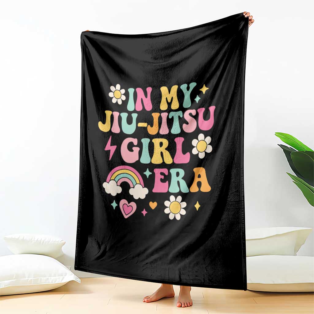 In My Jiu Jitsu Girl Era Throw Blanket Retro Groovy BJJ Girls - Wonder Print Shop