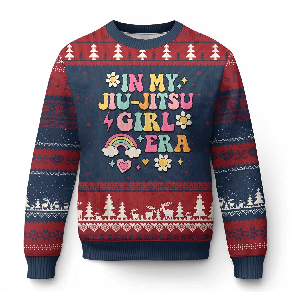 In My Jiu Jitsu Girl Era Ugly Christmas Sweater Retro Groovy BJJ Girls - Wonder Print Shop