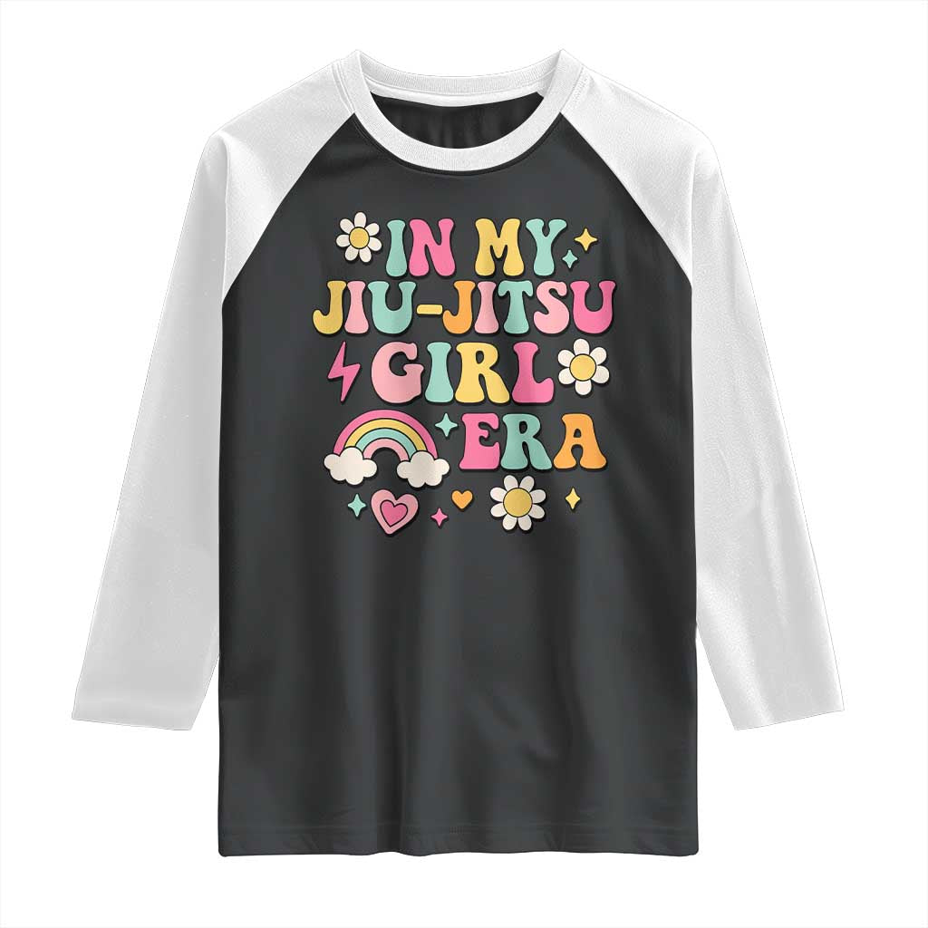 In My Jiu Jitsu Girl Era Raglan Shirt Retro Groovy BJJ Girls - Wonder Print Shop