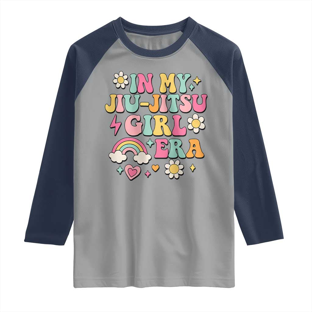 In My Jiu Jitsu Girl Era Raglan Shirt Retro Groovy BJJ Girls - Wonder Print Shop