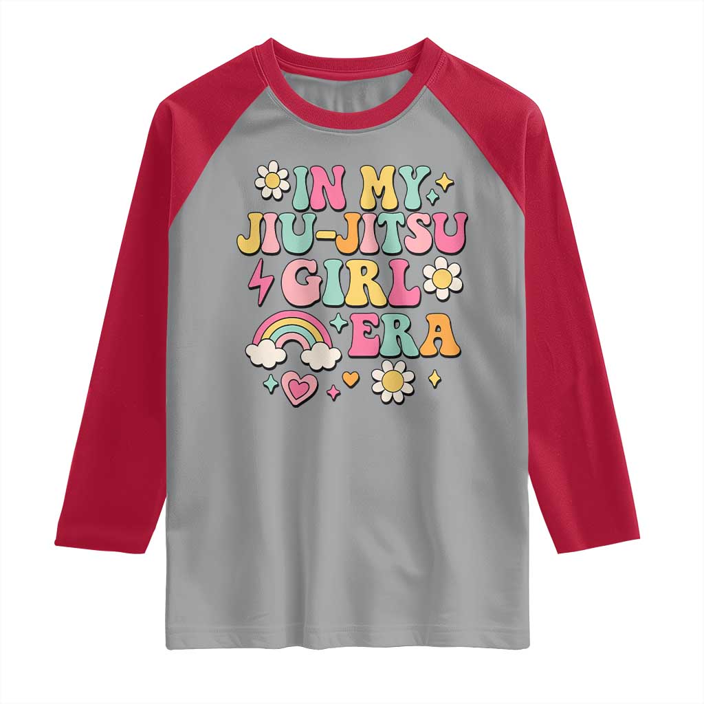 In My Jiu Jitsu Girl Era Raglan Shirt Retro Groovy BJJ Girls - Wonder Print Shop