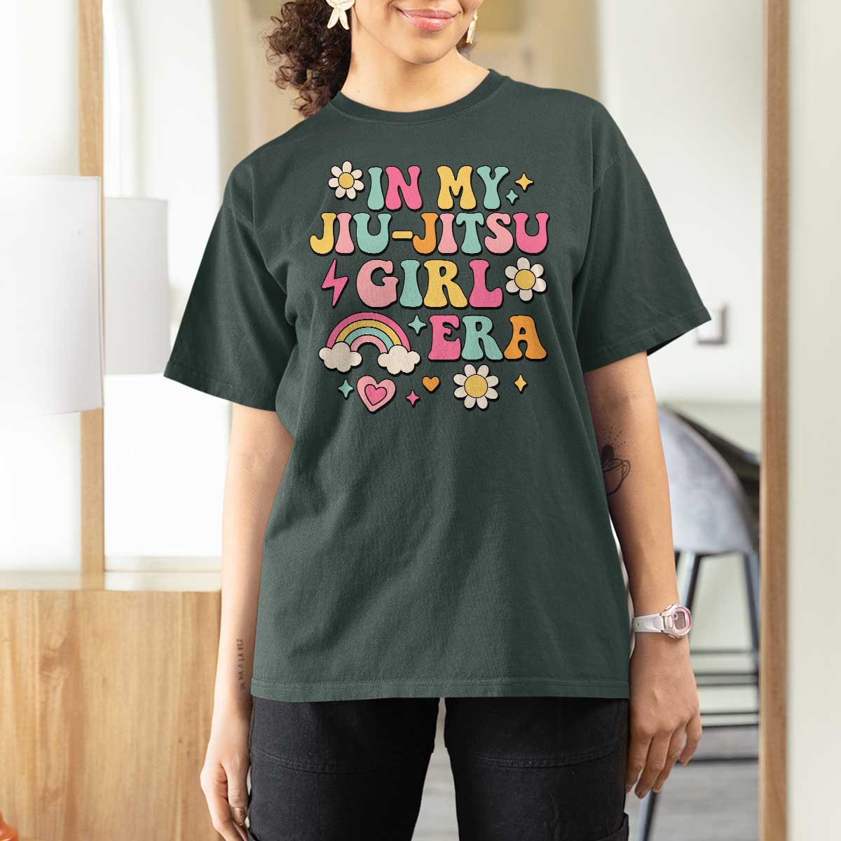 In My Jiu Jitsu Girl Era T Shirt For Women Retro Groovy BJJ Girls - Wonder Print Shop