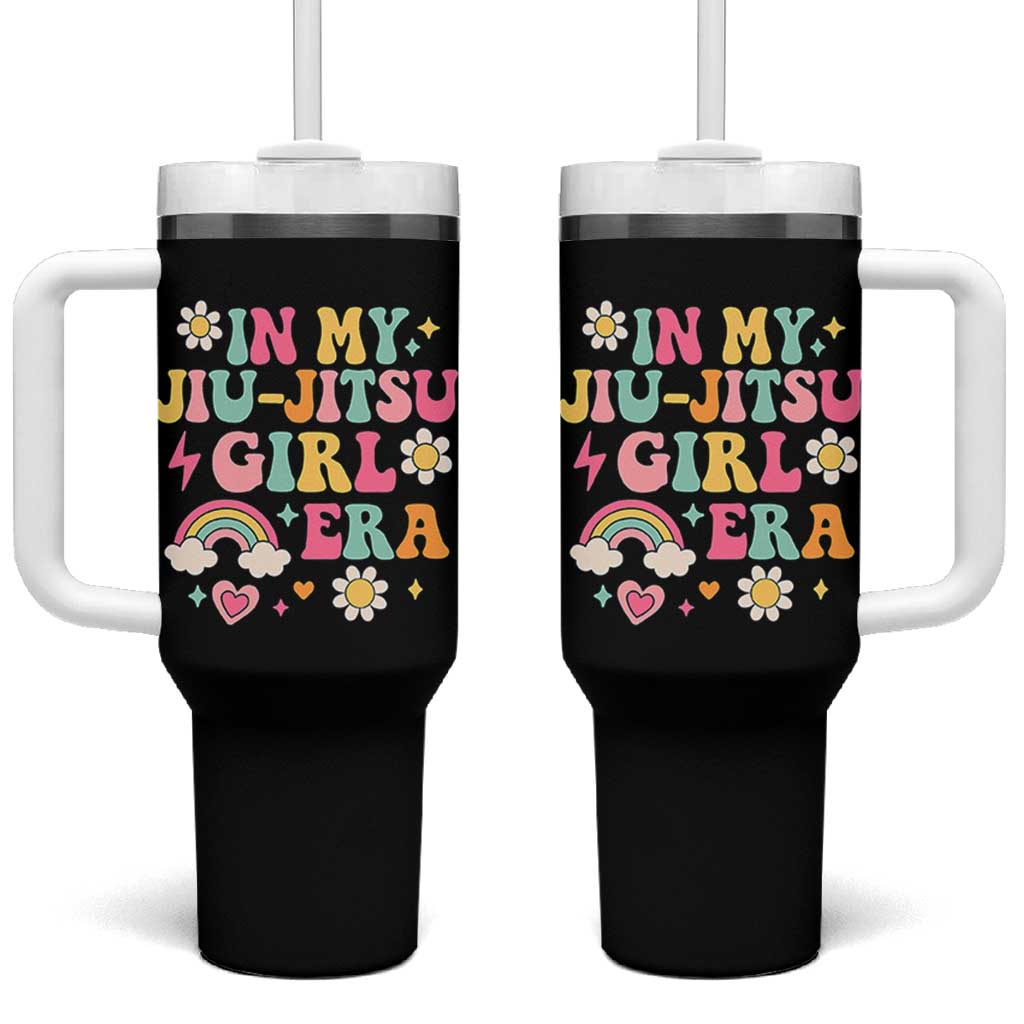 In My Jiu Jitsu Girl Era Tumbler With Handle Retro Groovy BJJ Girls - Wonder Print Shop