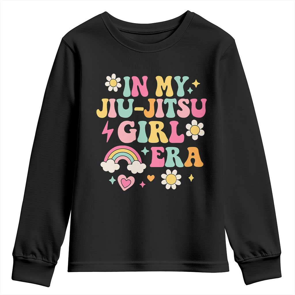 In My Jiu Jitsu Girl Era Youth Sweatshirt Retro Groovy BJJ Girls - Wonder Print Shop