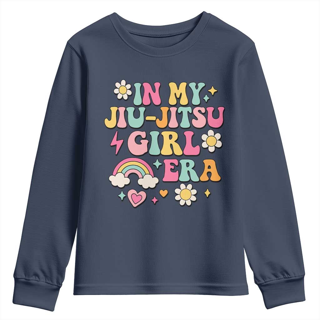 In My Jiu Jitsu Girl Era Youth Sweatshirt Retro Groovy BJJ Girls - Wonder Print Shop