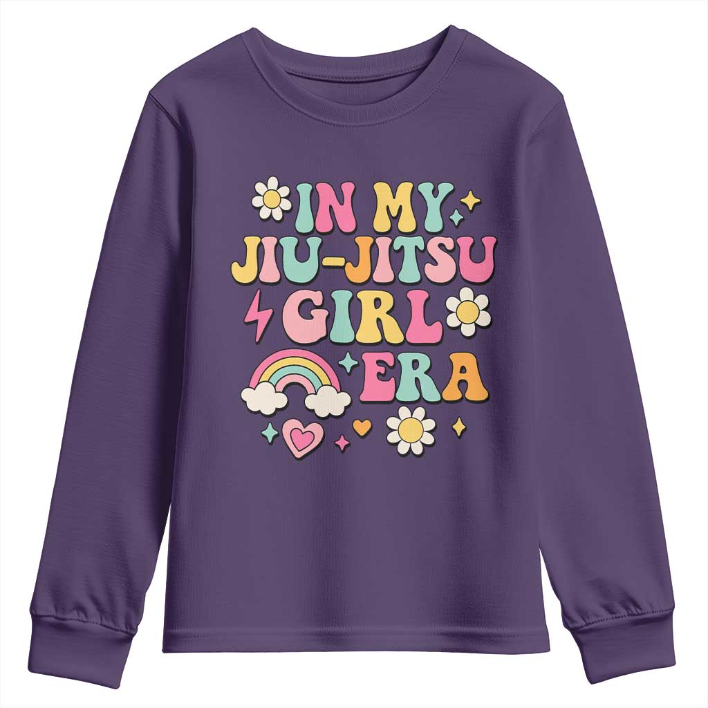 In My Jiu Jitsu Girl Era Youth Sweatshirt Retro Groovy BJJ Girls - Wonder Print Shop