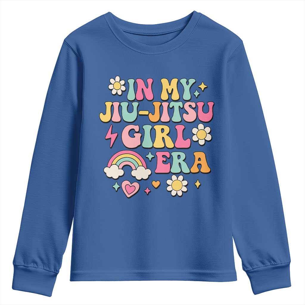 In My Jiu Jitsu Girl Era Youth Sweatshirt Retro Groovy BJJ Girls - Wonder Print Shop