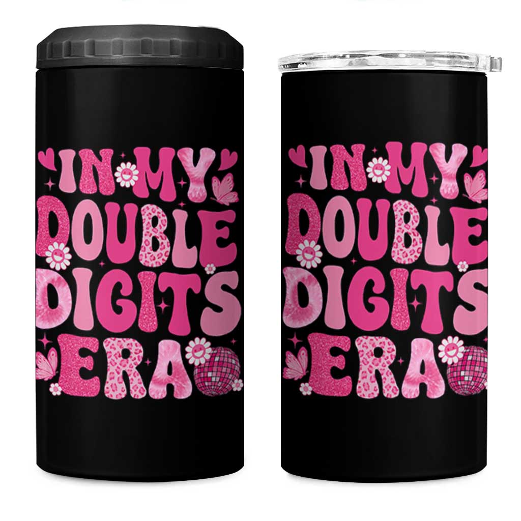 10 Years Old Birthday Girl 4 in 1 Can Cooler Tumbler In My Double Digits Era - Wonder Print Shop