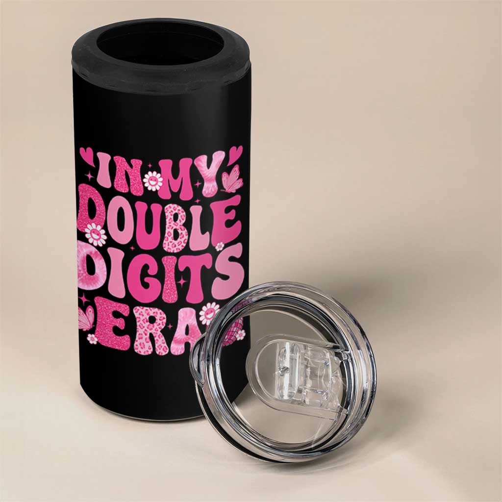 10 Years Old Birthday Girl 4 in 1 Can Cooler Tumbler In My Double Digits Era - Wonder Print Shop