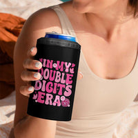 10 Years Old Birthday Girl 4 in 1 Can Cooler Tumbler In My Double Digits Era - Wonder Print Shop