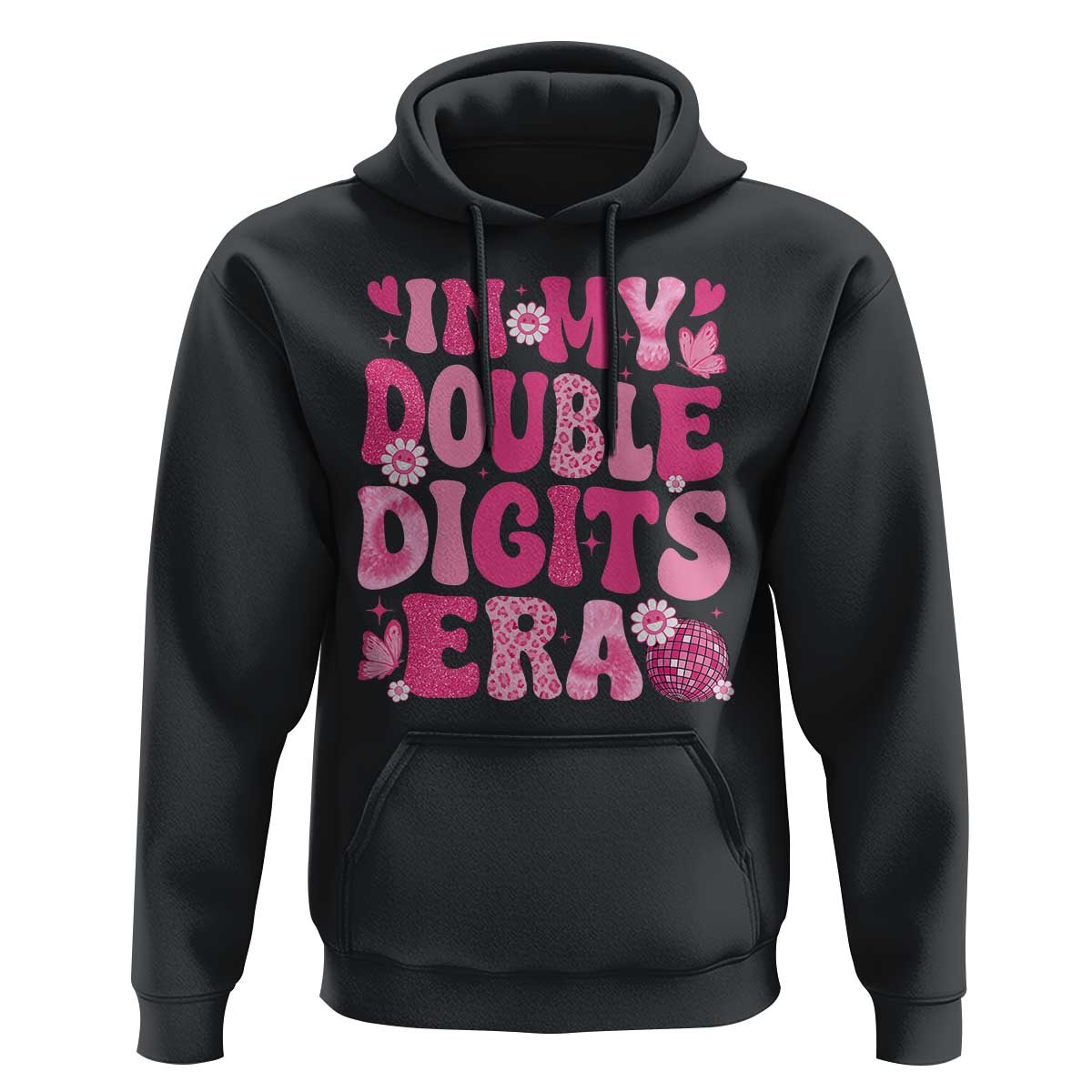 10 Years Old Birthday Girl Hoodie In My Double Digits Era - Wonder Print Shop