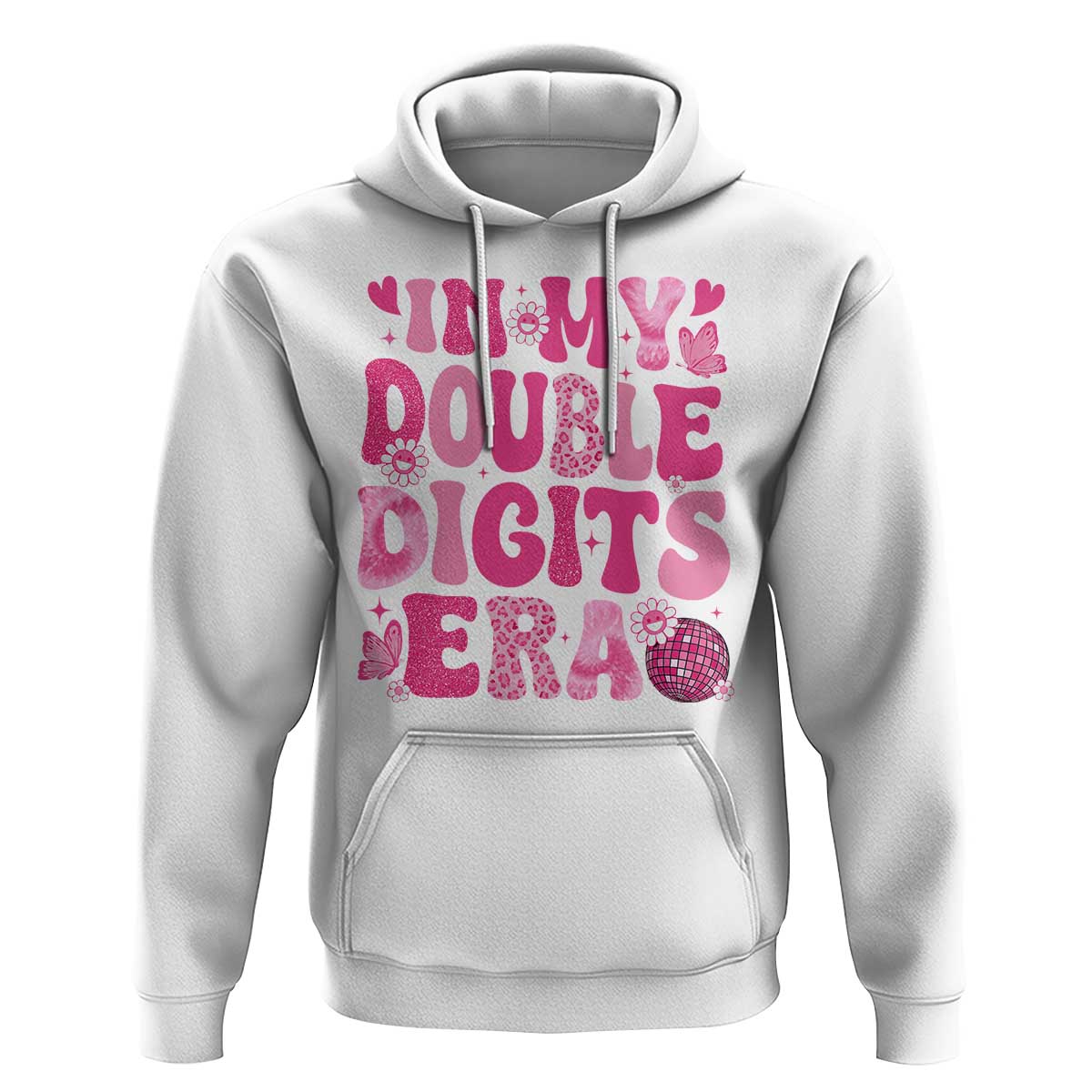 10 Years Old Birthday Girl Hoodie In My Double Digits Era - Wonder Print Shop
