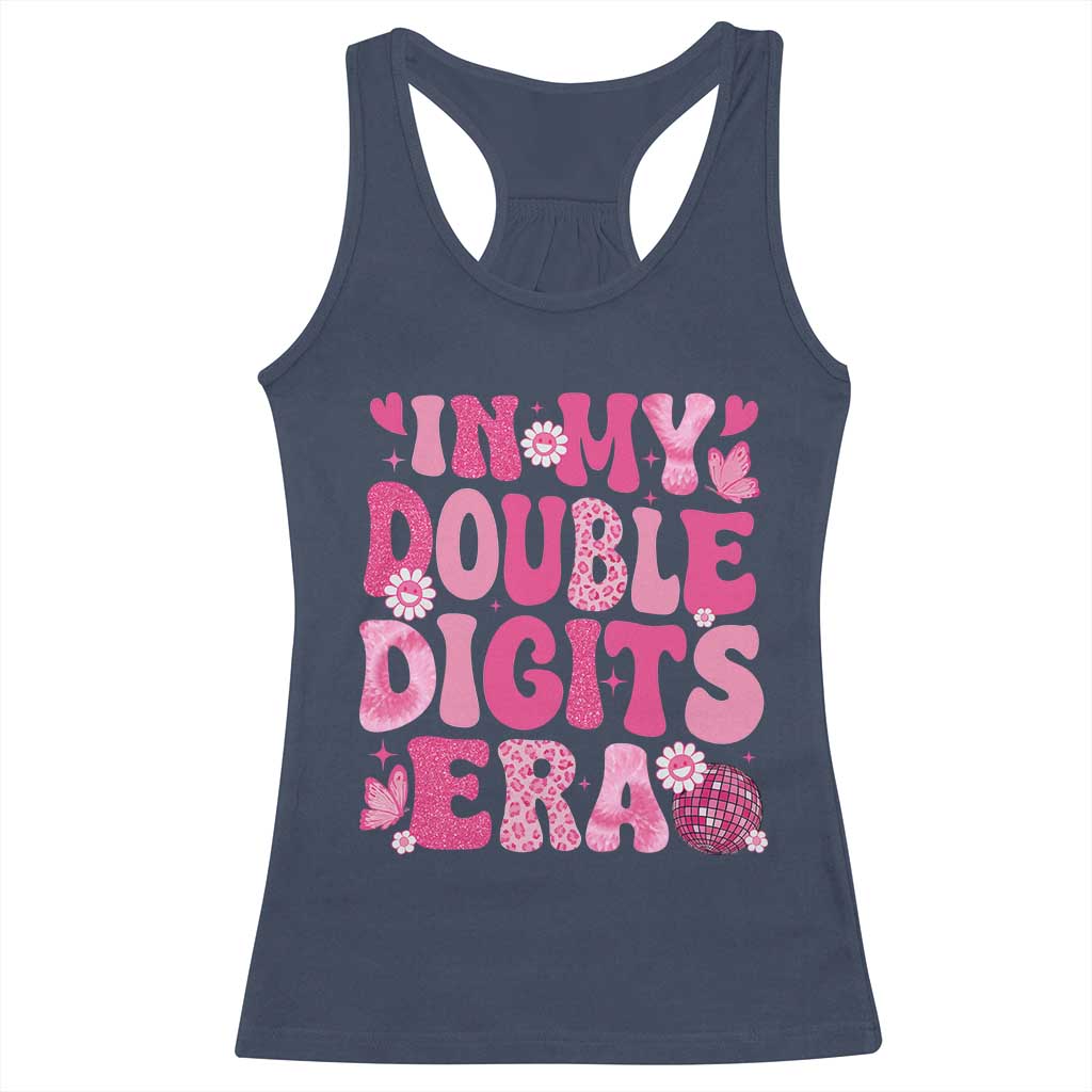 10 Years Old Birthday Girl Racerback Tank Top In My Double Digits Era - Wonder Print Shop